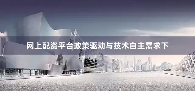 网上配资平台政策驱动与技术自主需求下